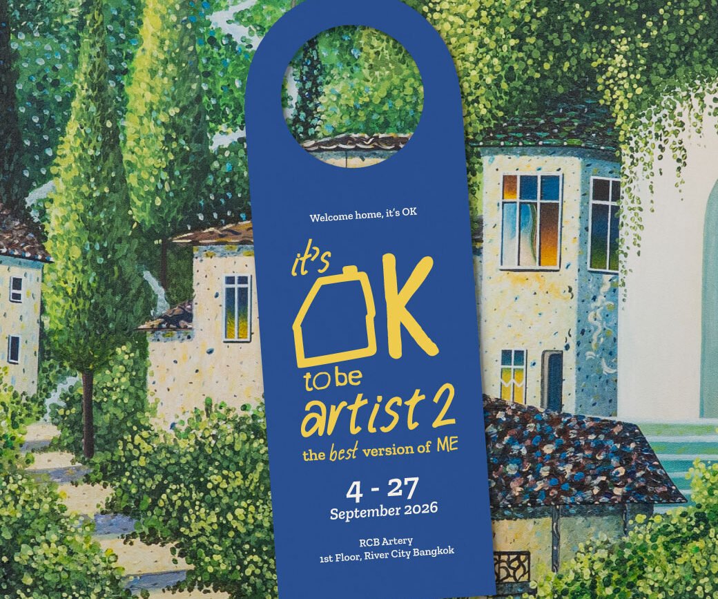 Invitation card for It’s OK to Be Artist 2: The Best Version of Me, 4–27 September 2026 at RCB Artery, River City Bangkok
