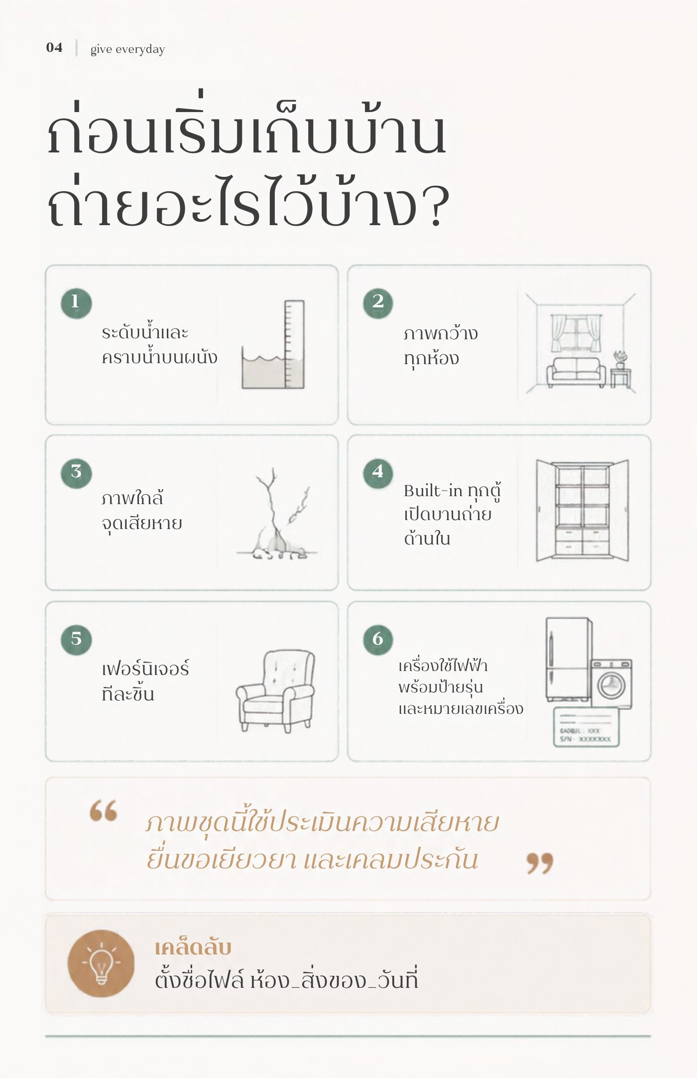 6 ภาพที่ควรถ่ายก่อนเริ่มเก็บบ้านหลังน้ำลด